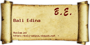 Bali Edina névjegykártya